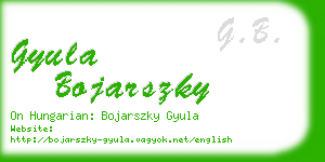 gyula bojarszky business card